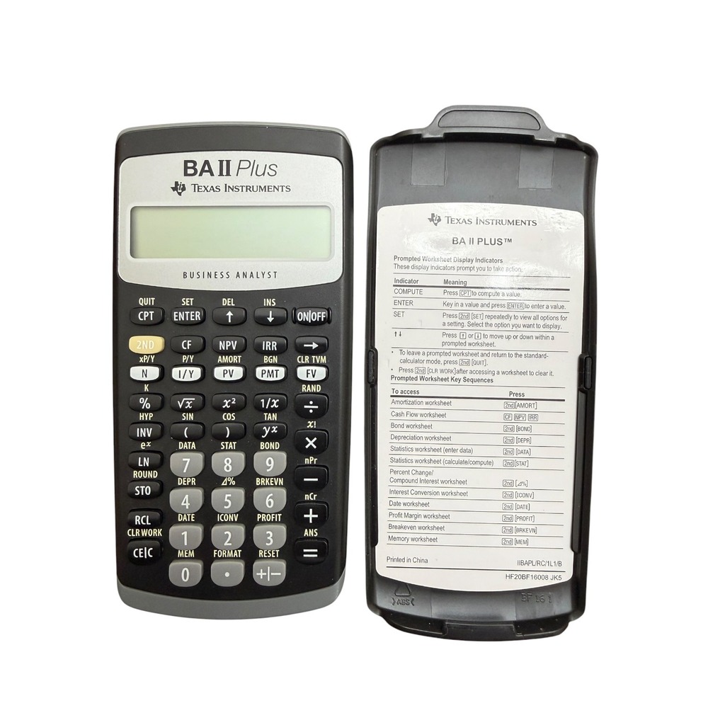 Texas Instruments BA II Plus Business Analyst Financial Calculator with Cover